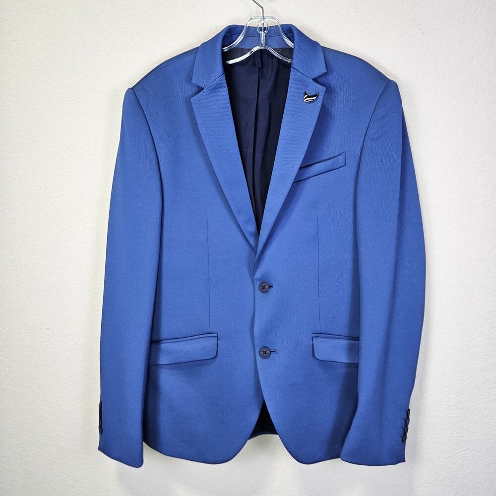 Blackberrys Phoenix Fit Blazer Mens 40R Slim Fit Stretch Blue Modern Wedding Pin